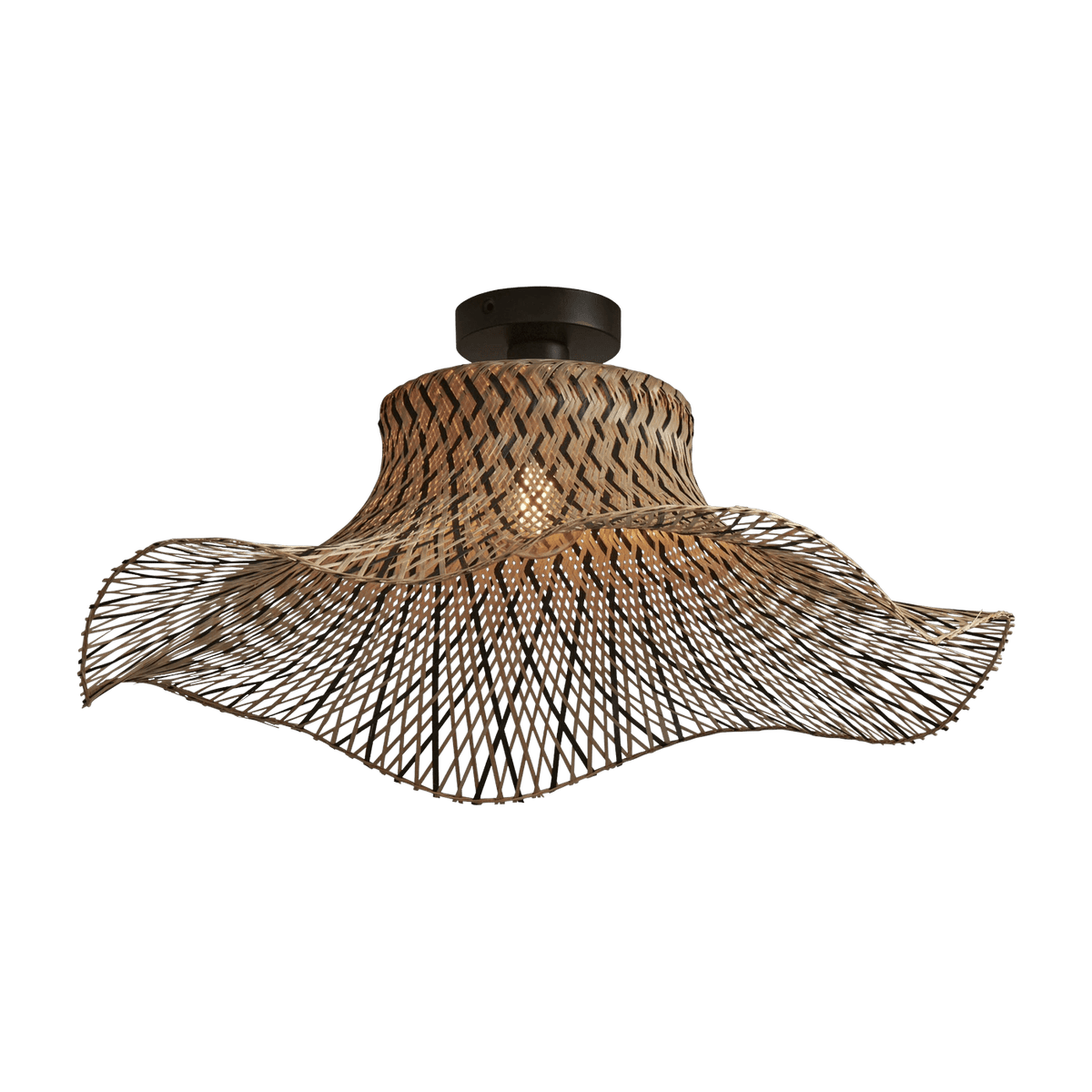 Plafonnier en bambou noir et naturel 65x20 cm Ibiza - Good & Mojo - The Cool Republic