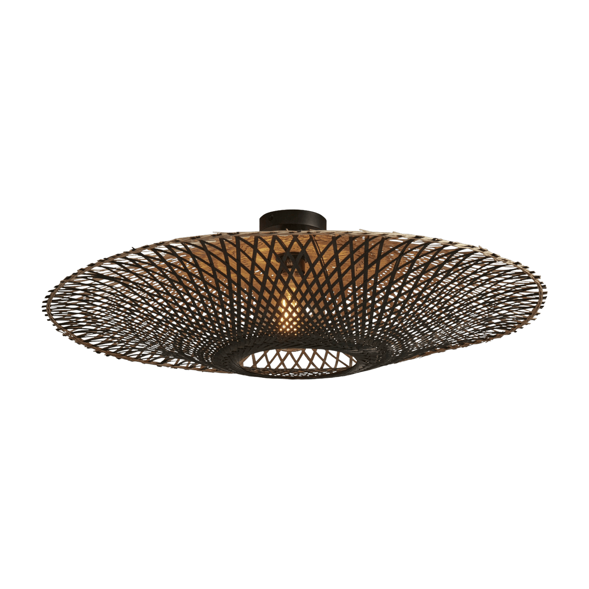 Plafonnier en bambou noir et naturel 87x20 cm Kalimantan - Good & Mojo - The Cool Republic