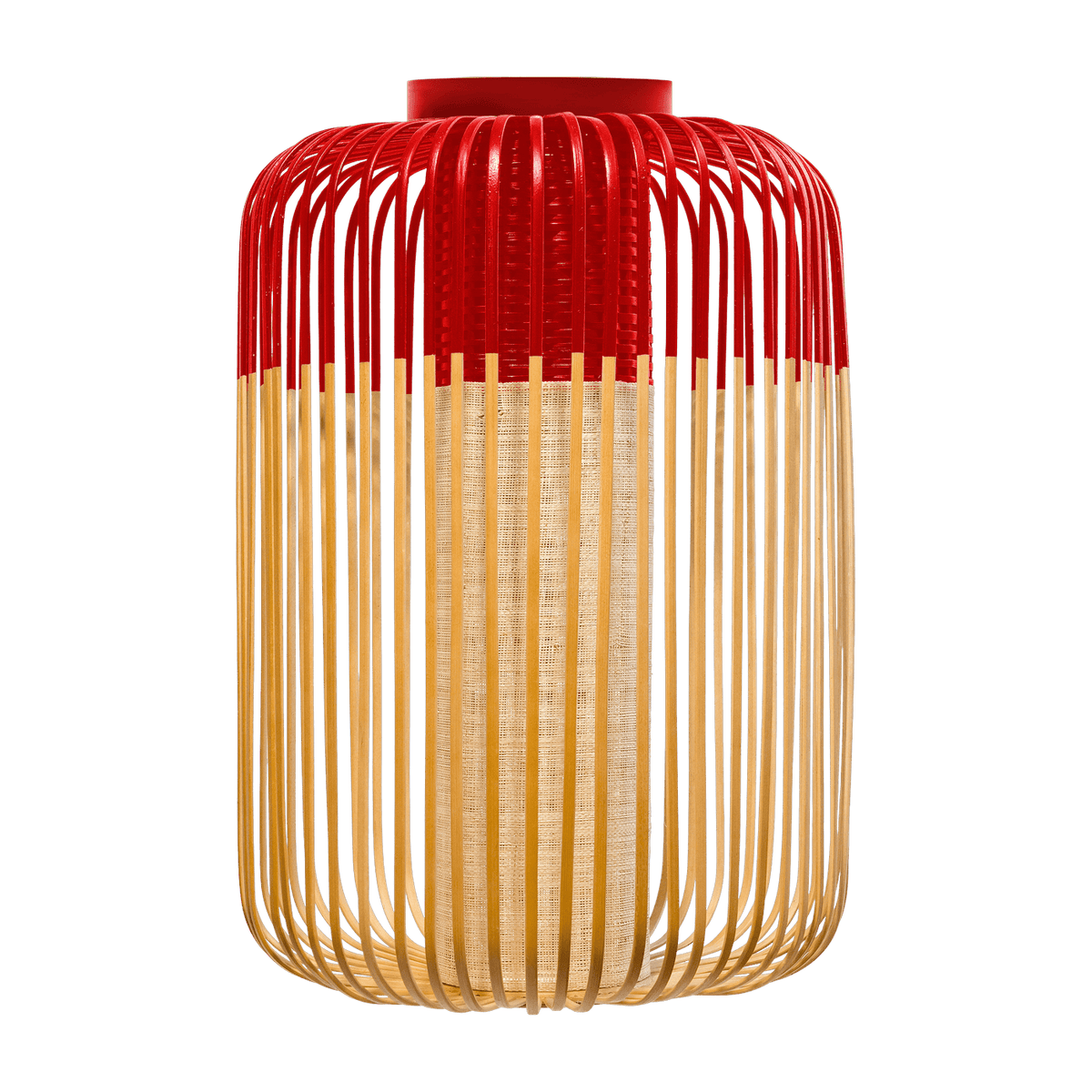 Plafonnier en bambou rouge L Bamboo - Forestier - The Cool Republic