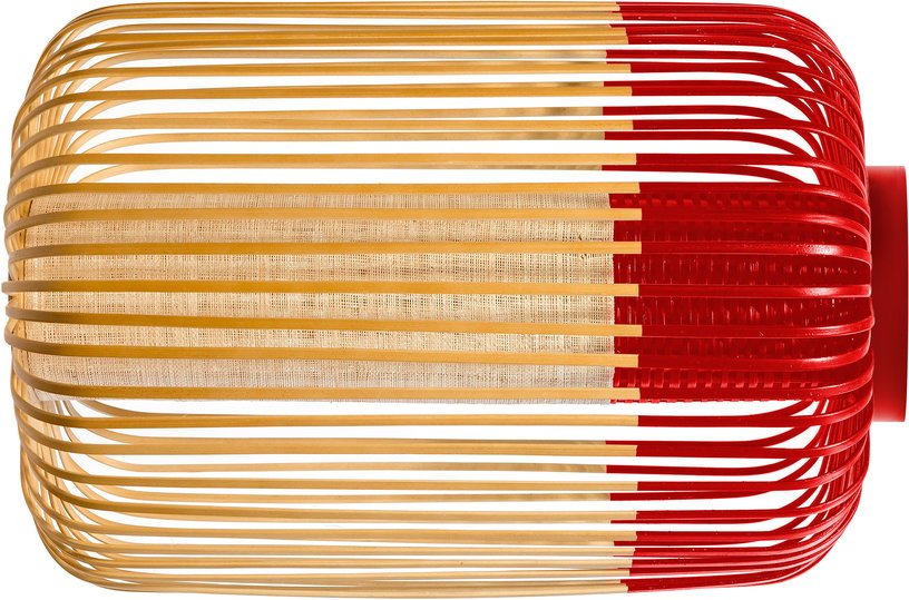 Plafonnier en bambou rouge L Bamboo - Forestier - The Cool Republic