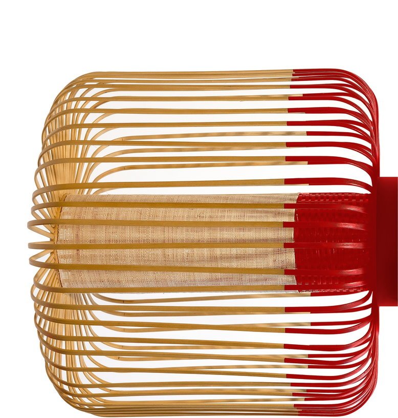 Plafonnier en bambou rouge M Bamboo - Forestier - The Cool Republic