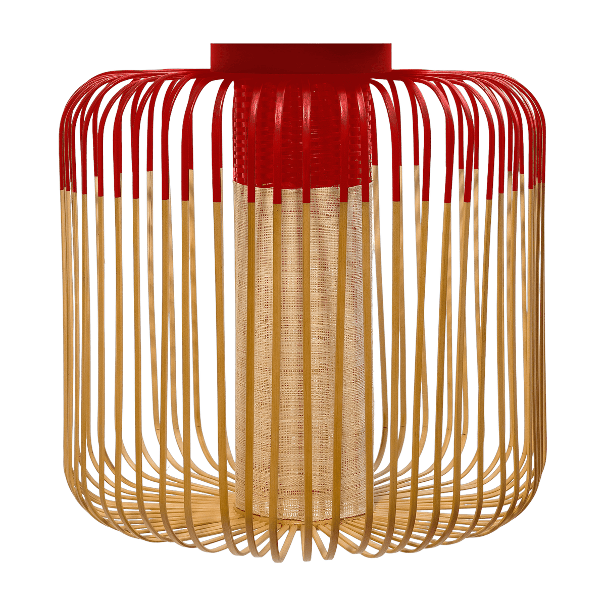 Plafonnier en bambou rouge M Bamboo - Forestier - The Cool Republic