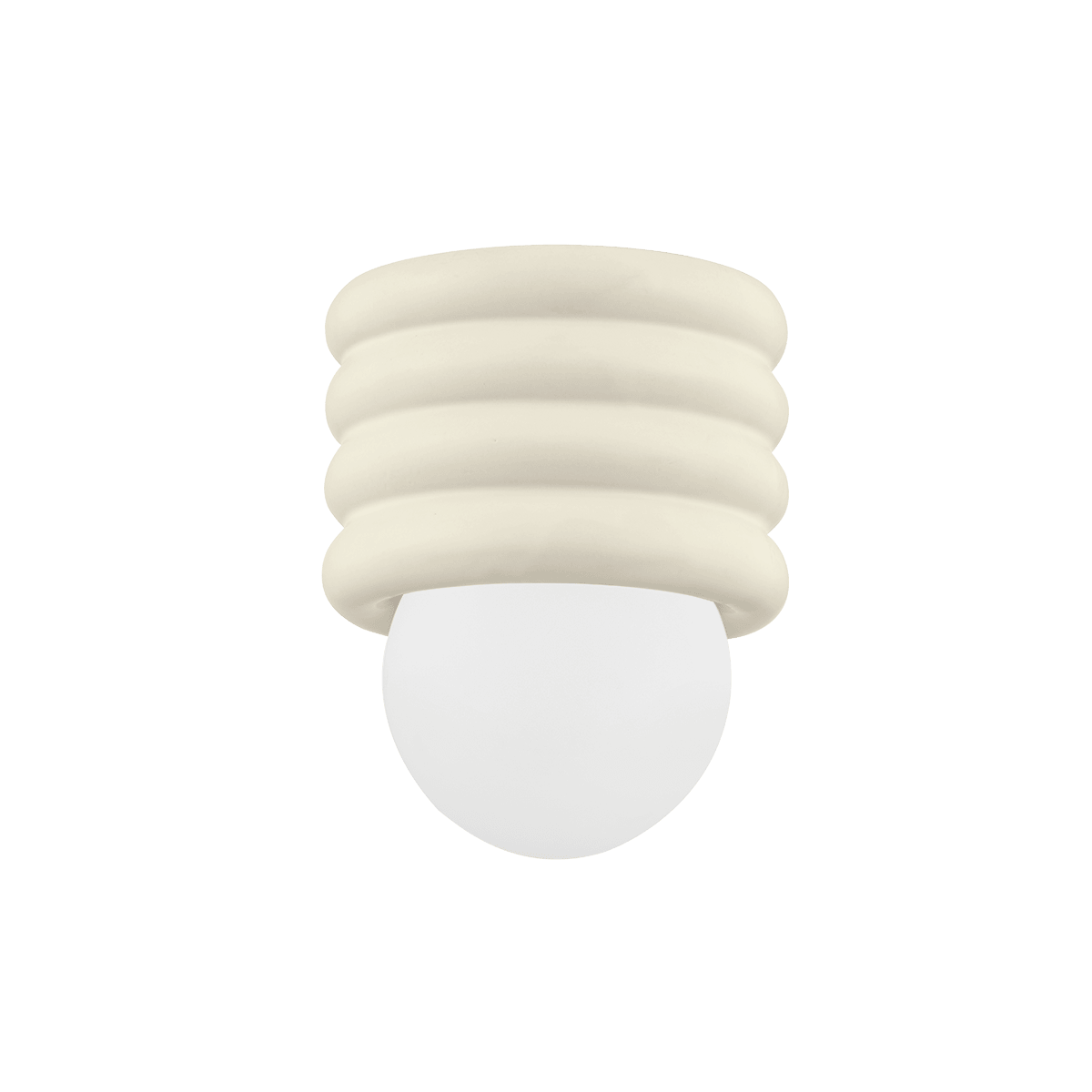 Ceiling light in aged brass ceramic and antique ivory ceramic 17x22cm Bibi - Mitzi
