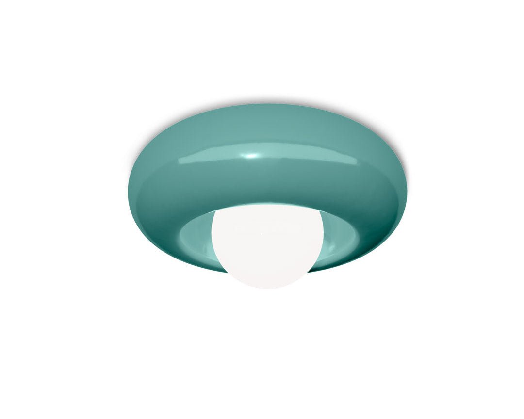 Plafonnier en céramique turquoise 40x21cm Bumbum - Ferroluce - The Cool Republic