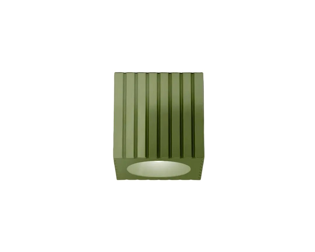 Plafonnier en céramique vert kaki 22cm Metra - Ferroluce - The Cool Republic