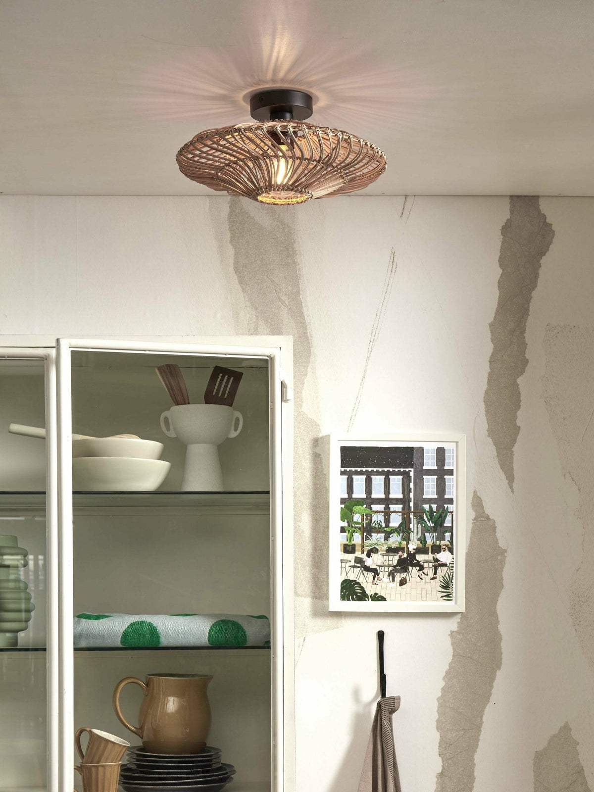 Plafonnier en rotin naturel 40x12 cm Zanzibar - Good & Mojo - The Cool Republic