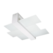 Plafonnier en verre et bois blanc Feniks - Sollux - The Cool Republic