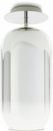 Plafonnier en verre soufflé argenté Gople - Artemide - The Cool Republic