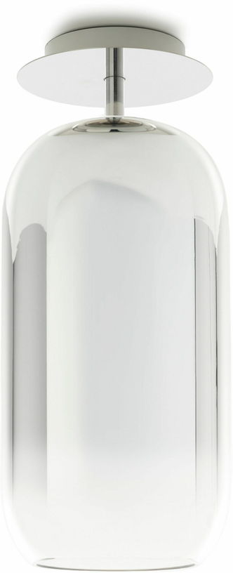 Plafonnier en verre soufflé argenté Gople - Artemide - The Cool Republic