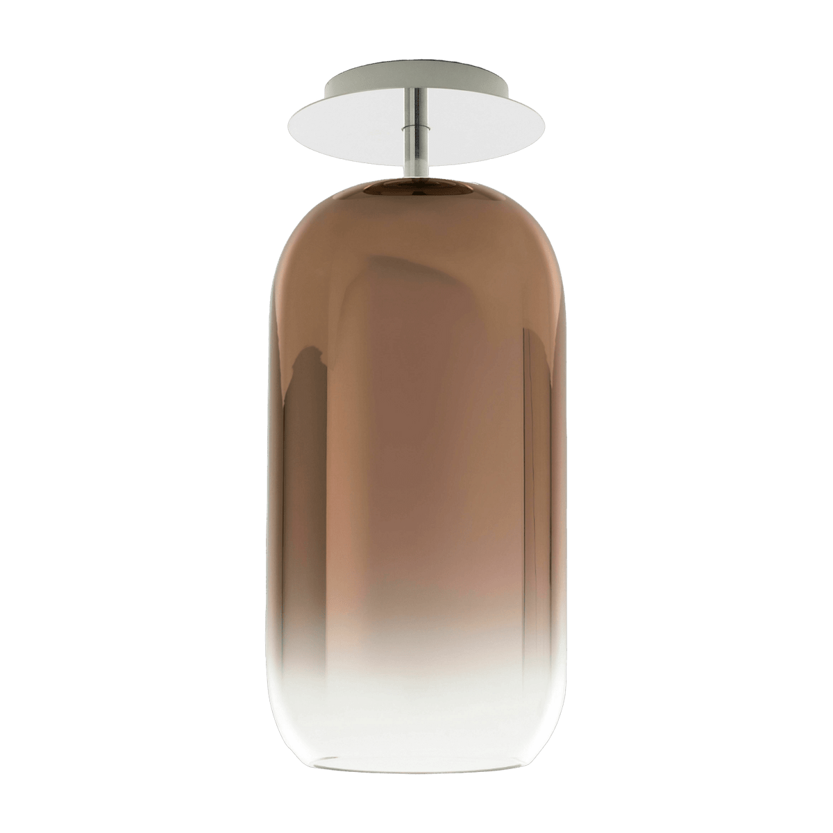 Plafonnier en verre soufflé marron cuivré Gople - Artemide - The Cool Republic