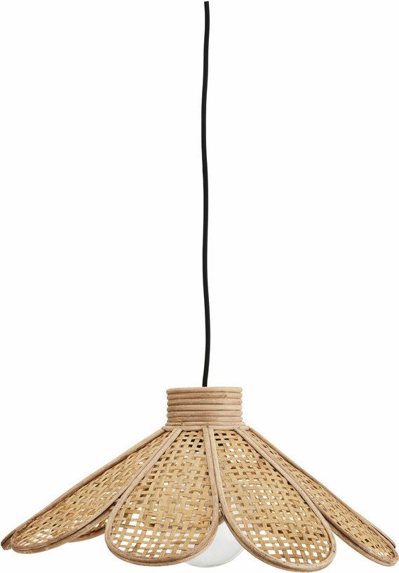 Plafonnier fleur en rotin écru - Madam Stoltz - The Cool Republic