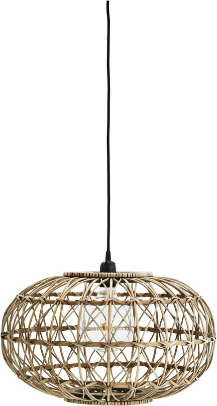 Plafonnier ovale en rotin - Madam Stoltz - The Cool Republic