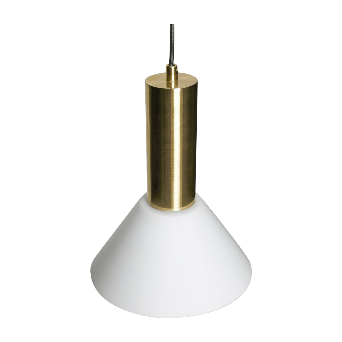 Plafonnier rond en laiton brun et verre blanc Contrast 25cm - Hübsch - The Cool Republic