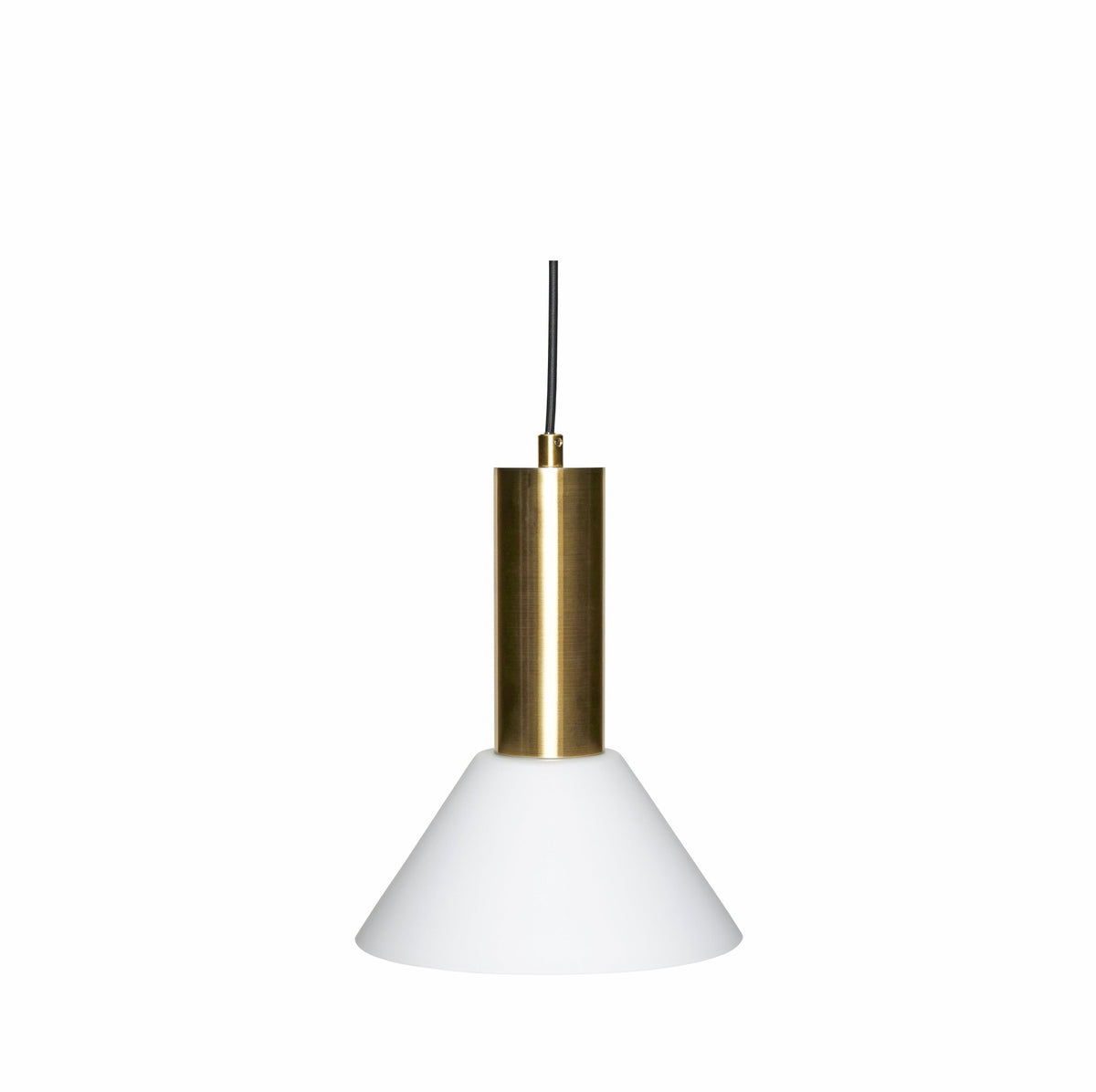 Plafonnier rond en laiton brun et verre blanc Contrast 25cm - Hübsch - The Cool Republic