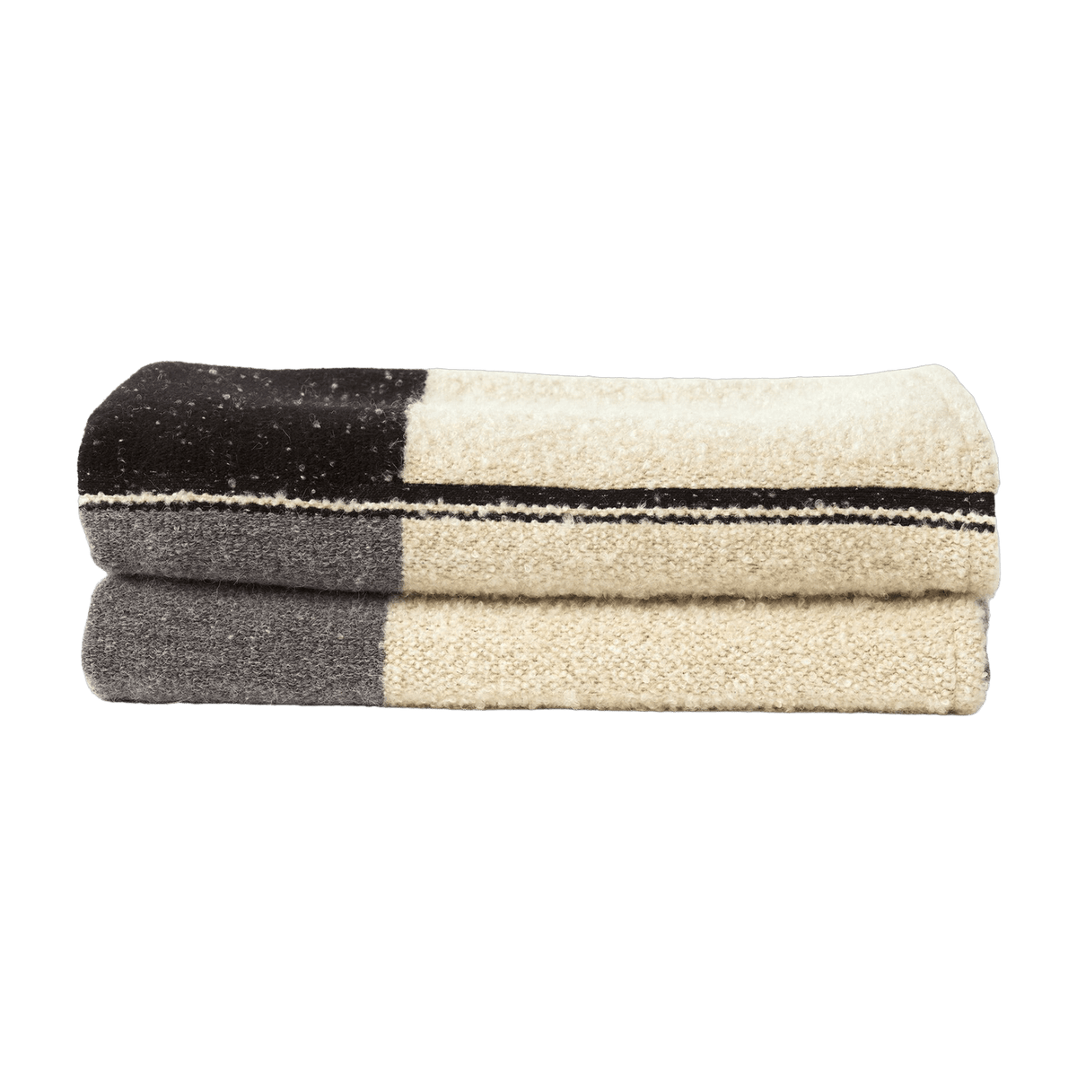 Plaid en coton beige et gris - Ethnicraft Accessories - The Cool Republic