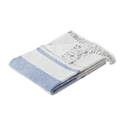 Plaid en coton bleu et rose Shell - Hübsch - The Cool Republic