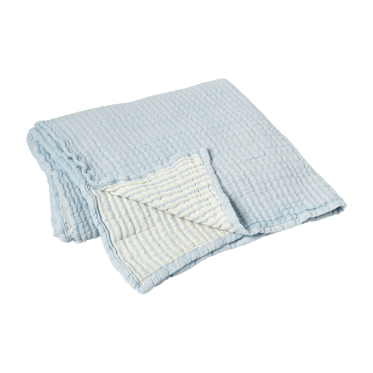 Plaid en coton bleu sérénité Karri - Broste Copenhagen - The Cool Republic