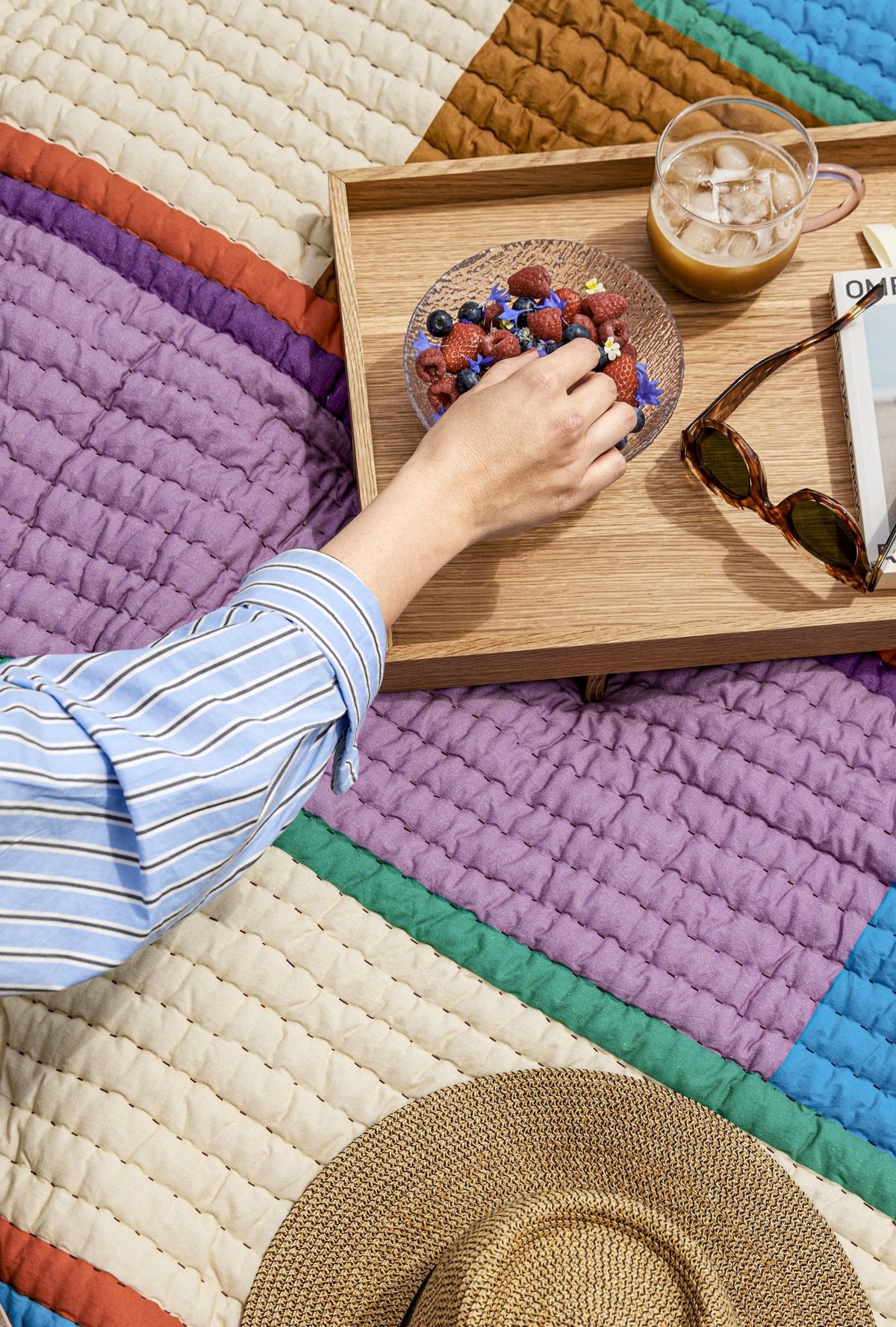 Plaid en coton multicolore 140 x 200 - Hübsch - The Cool Republic