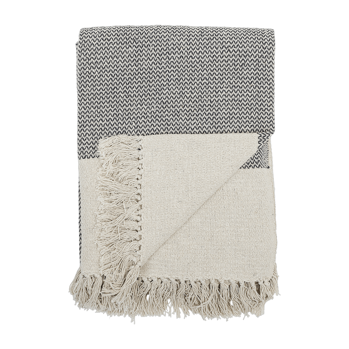 Plaid en coton recyclé bleu Sefanit - Bloomingville - The Cool Republic
