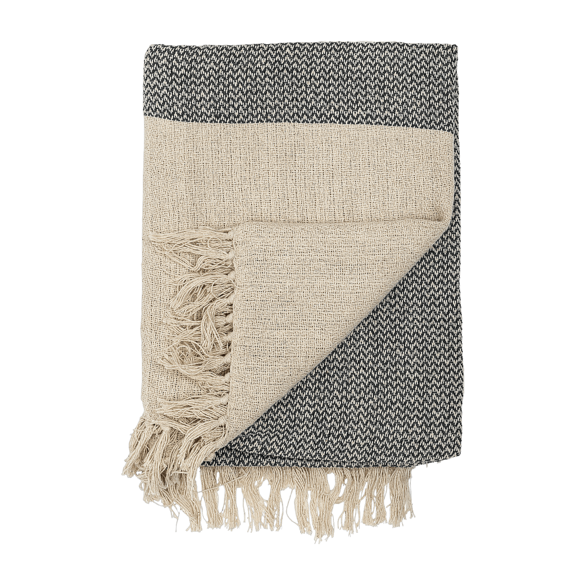 Plaid en coton recyclé gris Matt - Bloomingville - The Cool Republic
