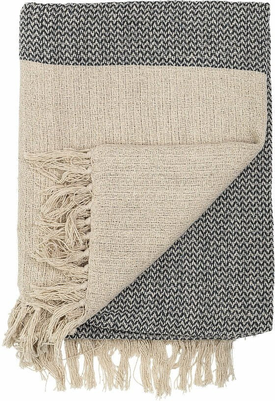Plaid en coton recyclé gris Matt - Bloomingville - The Cool Republic