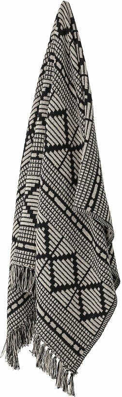 Plaid en coton recyclé noir Gutte - Bloomingville - The Cool Republic