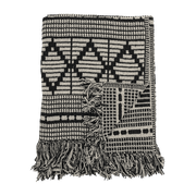 Gutte Black Recycled Cotton Throw - Bloomingville - The Cool Republic