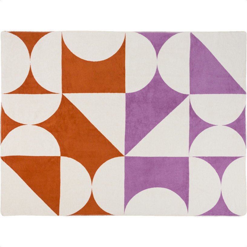 Plaid en coton terracotta et lilas 150 x 200 cm Tul - noo.ma - The Cool Republic