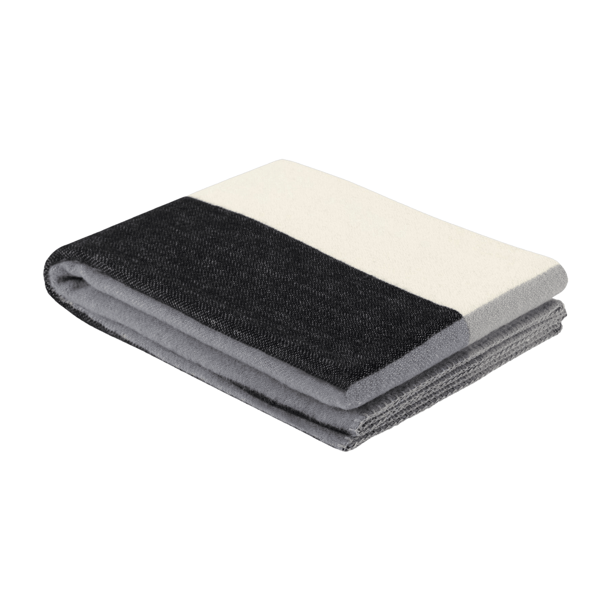 Plaid en laine noir et blanc 180 x 130 cm Block Monster - Hem - The Cool Republic
