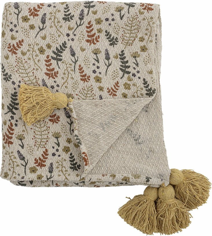 Plaid Filipa - Coton recyclé jaune Bloomingville Mini - The Cool Republic