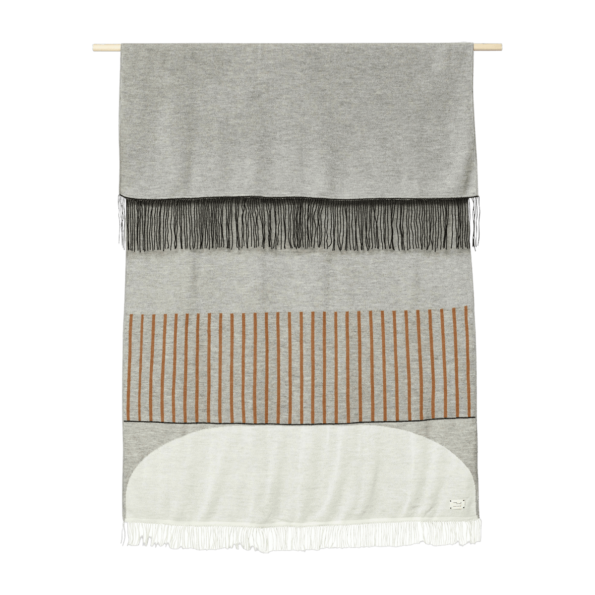 Plaid gris à motifs 130x190 Aymara - Form & Refine - The Cool Republic