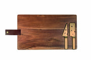 Planche à fromage en bois et duo de couverts dorés - DOIY - The Cool Republic