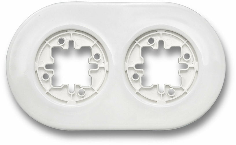 Plaque décorative en porcelaine blanche 2 postes Do Low - Fontini - The Cool Republic
