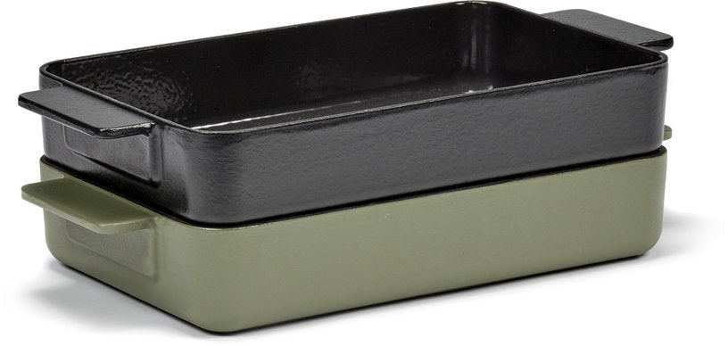 Plat à four en fonte vert 32 cm Surface - Serax - The Cool Republic