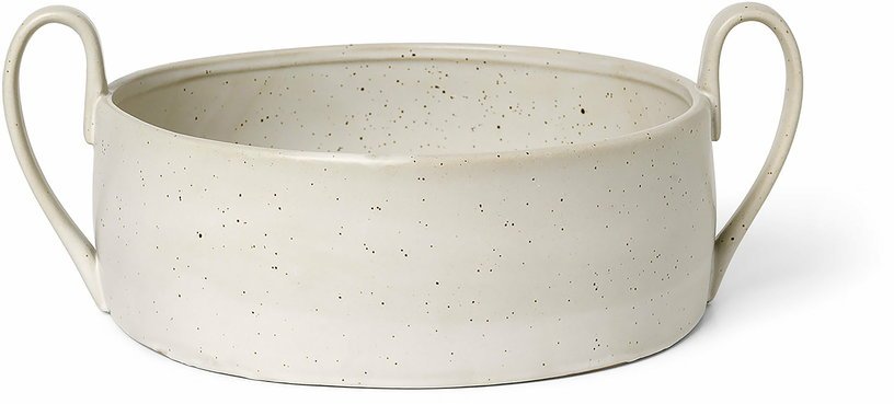 Plat avec anses en porcelaine blanc cassé Flow - Ferm Living - The Cool Republic