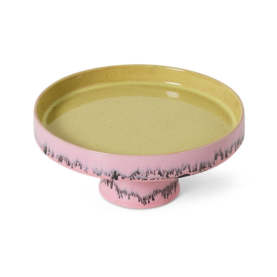 Plat de présentation en céramique rose 21x9,5cm 70's ceramics - HKliving - The Cool Republic
