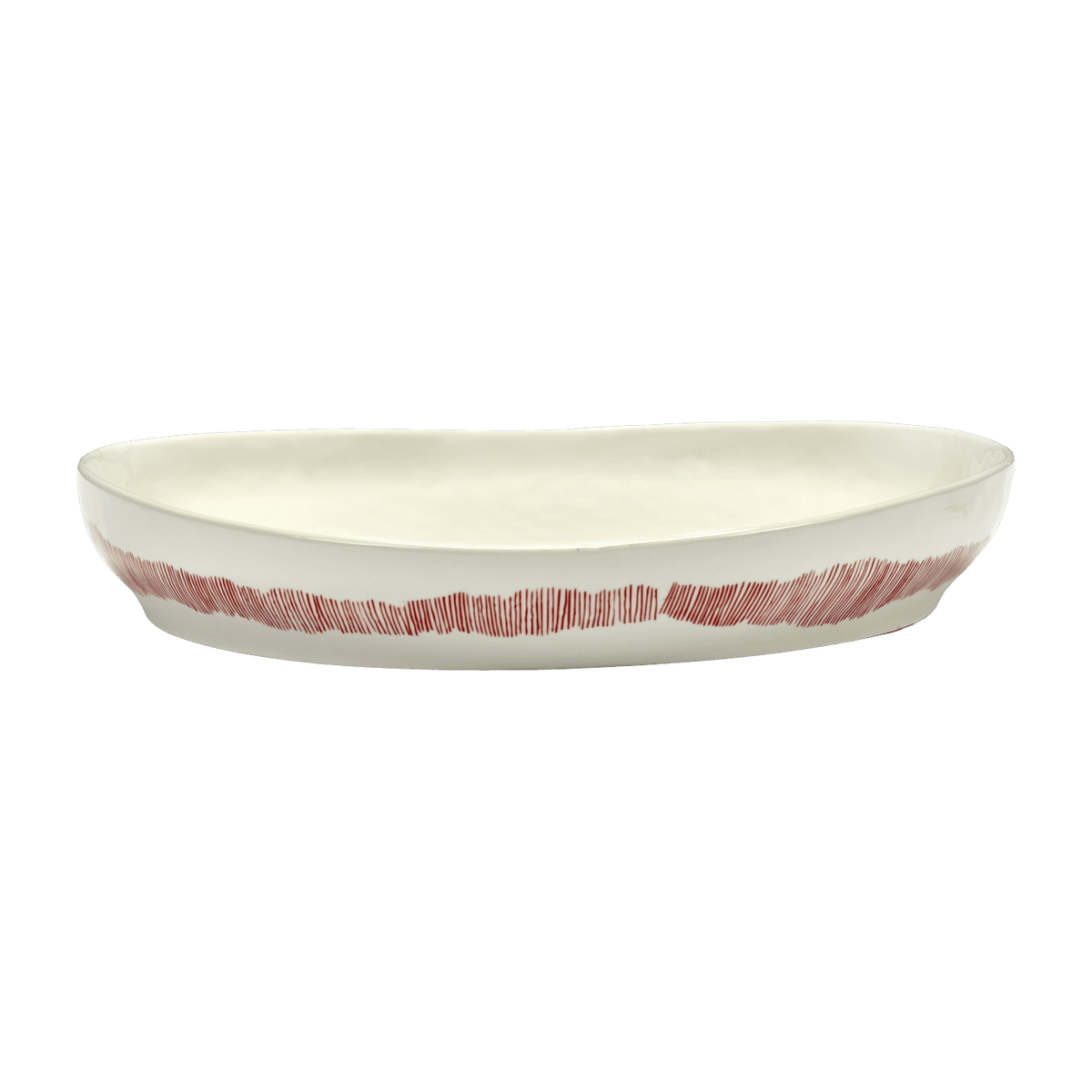 Plat de service blanc avec motif rouge - Serax - The Cool Republic