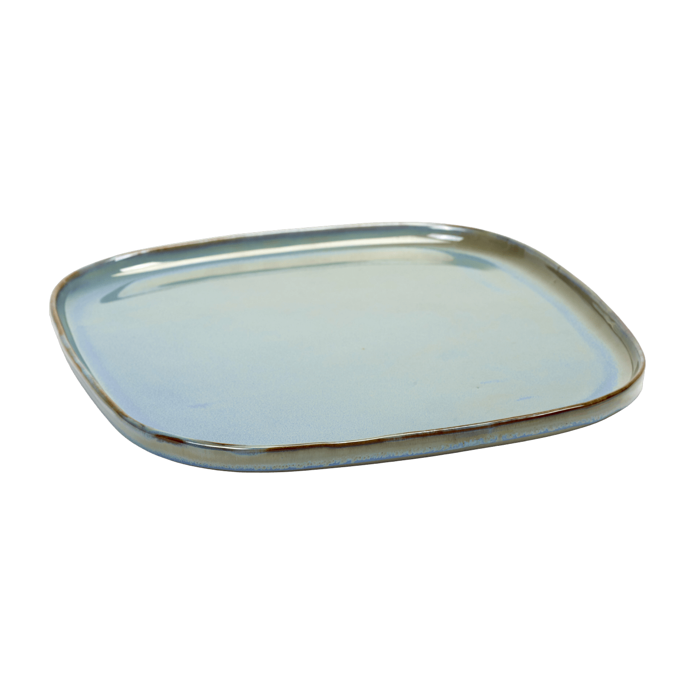 Plat de service carré en grès bleu irisé 25 cm - Serax - The Cool Republic