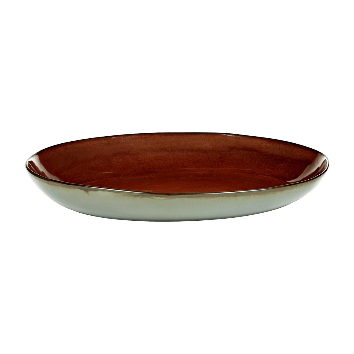 Serving dish in smoked blue and rust stoneware 36 cm - Serax - The Cool Republic