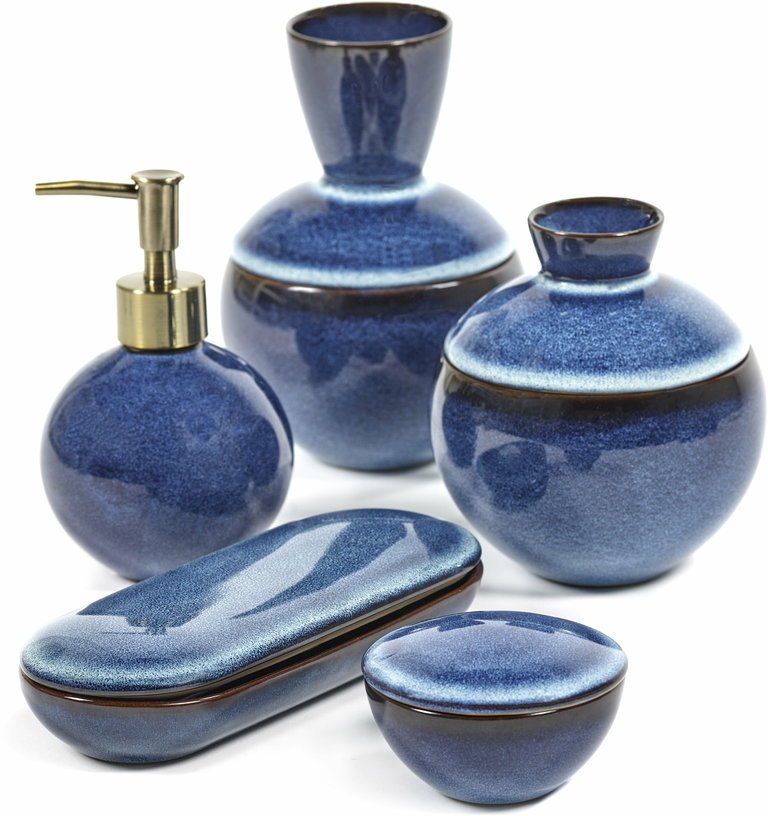 Plat de service en grès couvert bleu 20 x 8 cm Pure - Serax - The Cool Republic