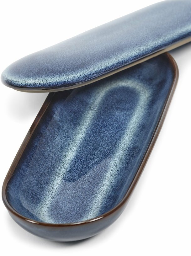 Plat de service en grès couvert bleu 20 x 8 cm Pure - Serax - The Cool Republic