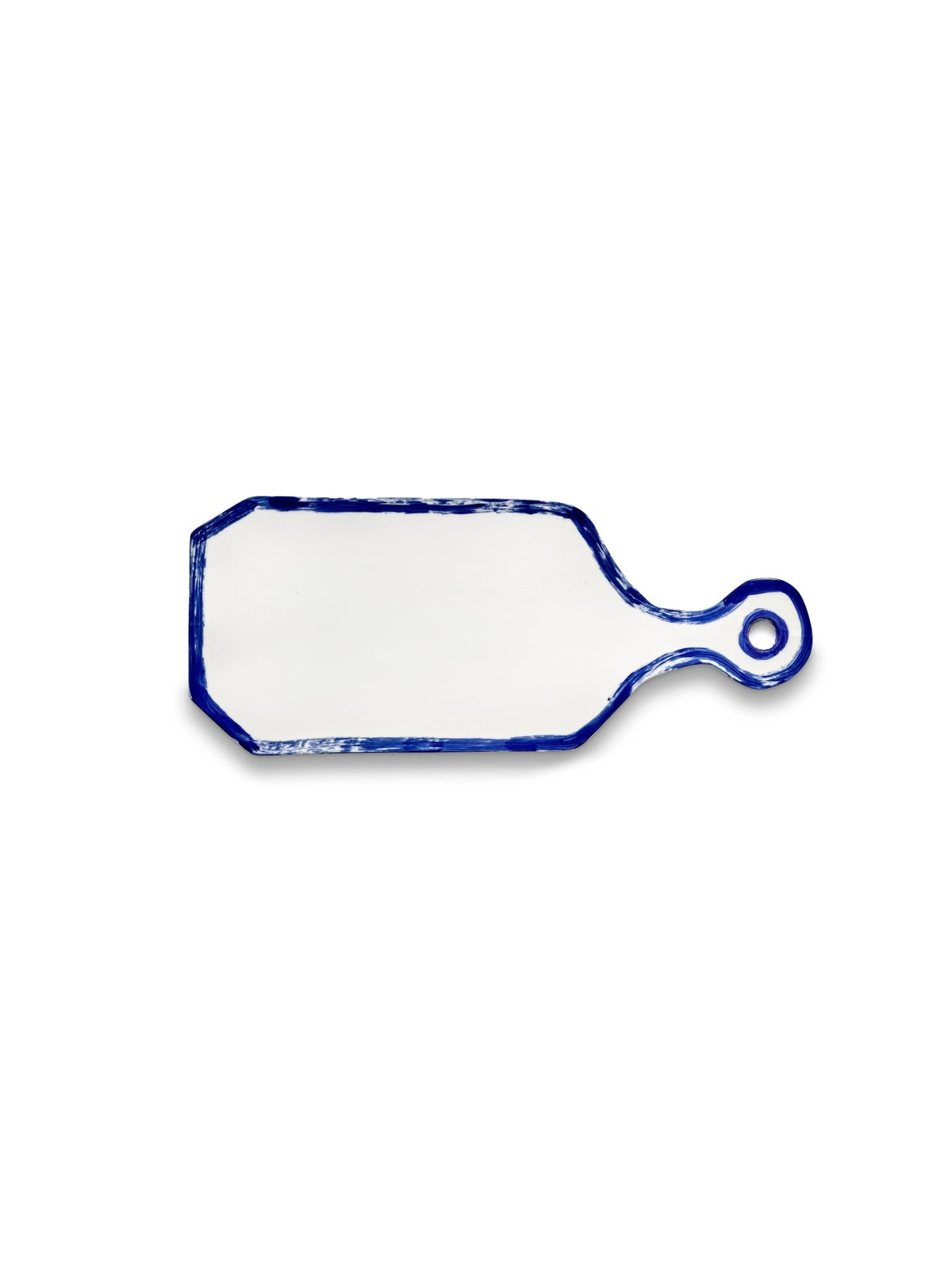 Plat de service rectangulaire en grès blanc et bleu 37x15x0,7cm Line-up - Serax - The Cool Republic