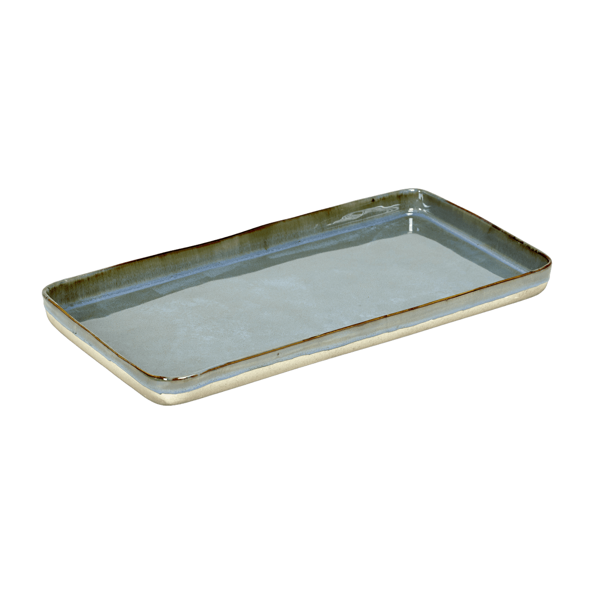 Rectangular dish in smoked blue stoneware 37 x 20 cm Serax - The Cool Republic