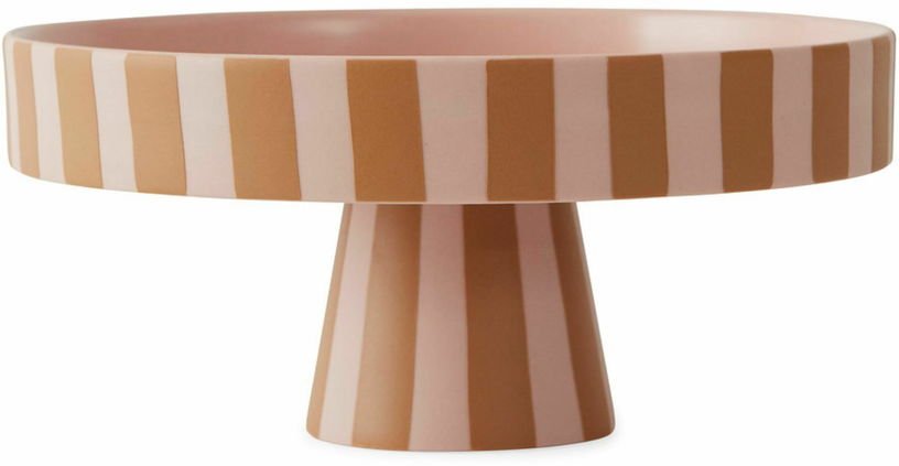 Plateau à rayures caramel en céramique Toppu - OYOY - The Cool Republic