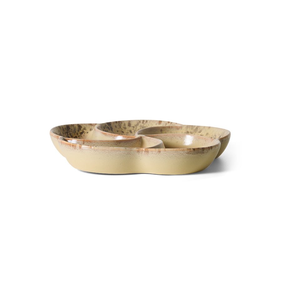 Plateau apéritif en grès beige 20cm Vaisselle 70s - HKLiving - The Cool Republic