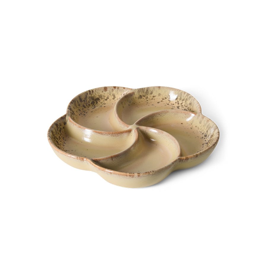 Plateau apéritif en grès beige 20cm Vaisselle 70s - HKLiving - The Cool Republic