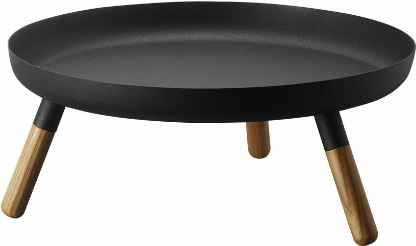 Plateau en acier noir avec pieds en bois - Yamazaki - The Cool Republic
