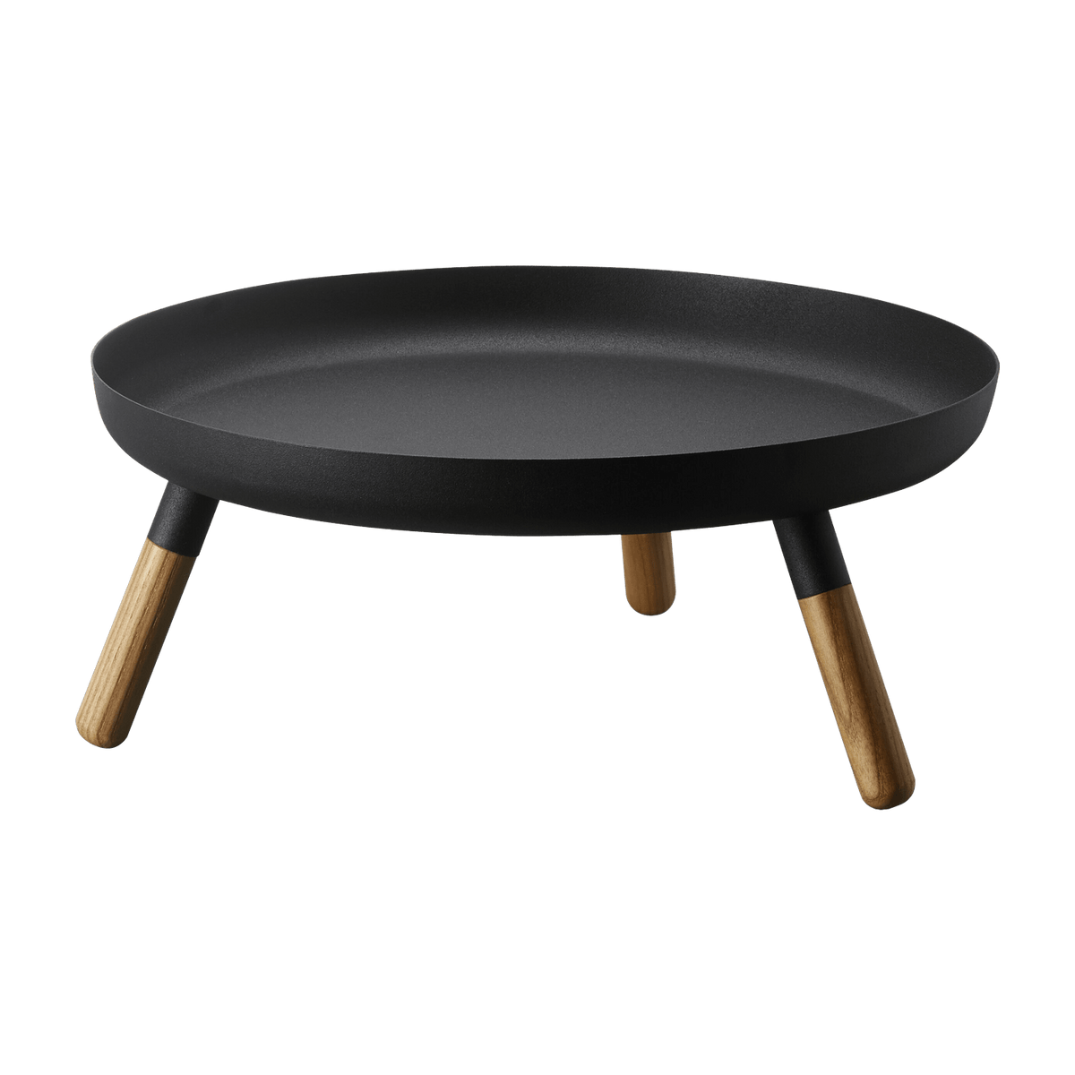 Plateau en acier noir avec pieds en bois - Yamazaki - The Cool Republic