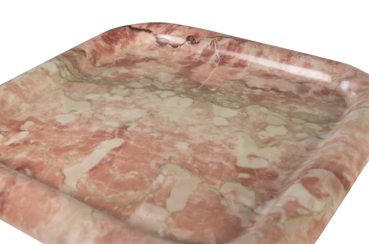 Plateau en marbre rose carré 30x3cm Saville - Versmissen - The Cool Republic