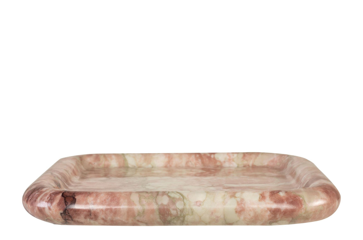 Plateau en marbre rose carré 30x3cm Saville - Versmissen - The Cool Republic